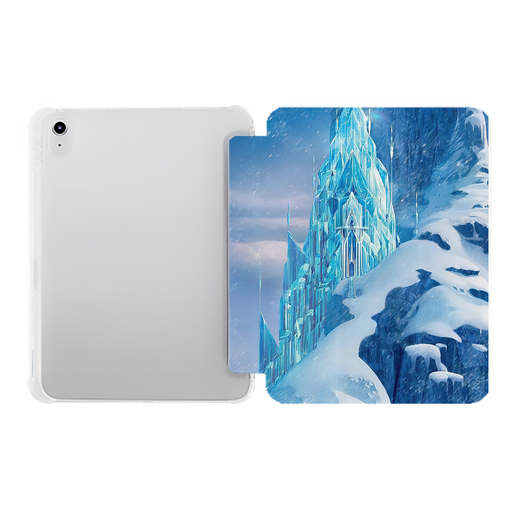 （画像用） アナと雪の女王 アンナ エルサ Frozen Anna Elsa IPad ケース ペン収納付き 三つ折りスタンド PUレザー×シリコン 対応機種9.5/10.5/10.9インチ